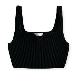 Babaton Black Ribbed Knit Top